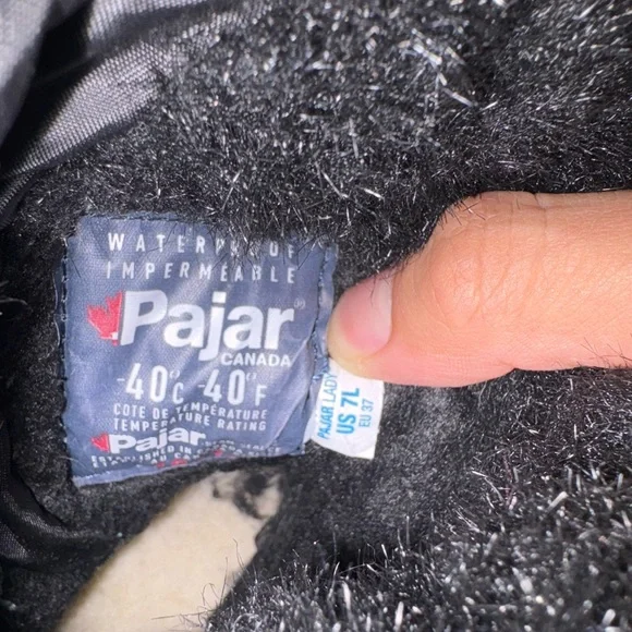 Pajar Canada Black/White Lace Up Snow Boots - Picture 9 of 9